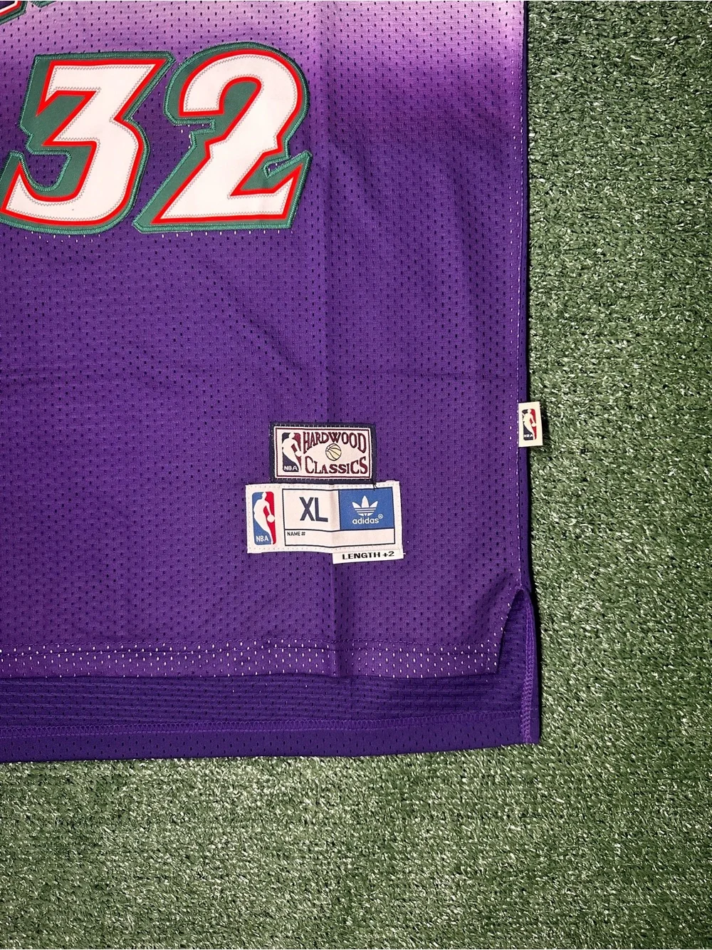 Karl Malone adidas Kids Purple Hardwood Classics NBA Jersey Bottom Panel